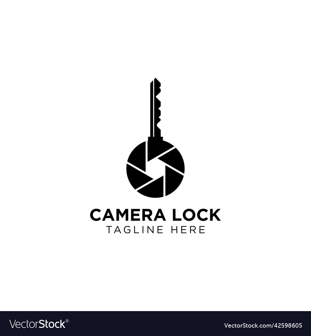 Key camera lens logo design template