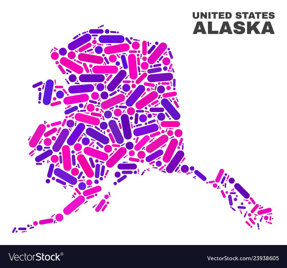 Mosaic alaska map of dots and lines Vector Image Mosaic alaska map of dots and lines