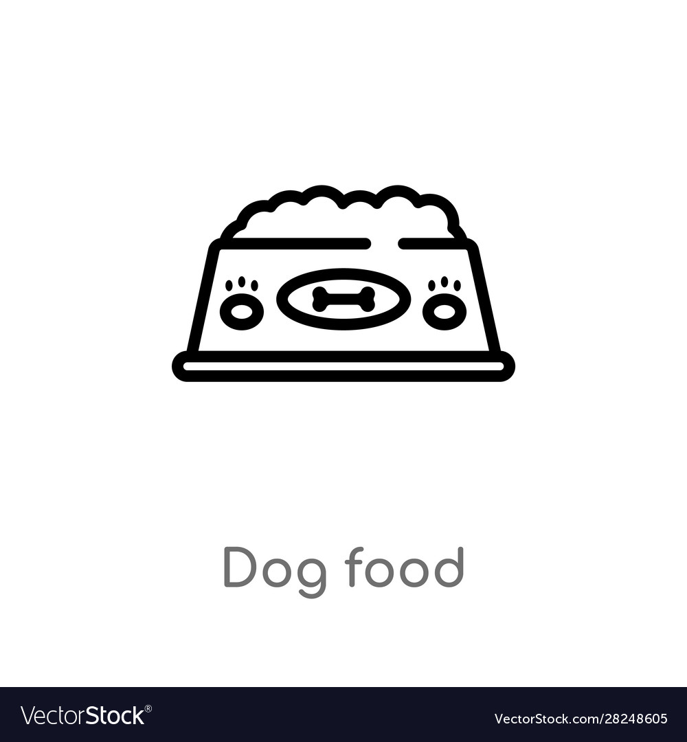 Outline dog food icon isolated black simple line