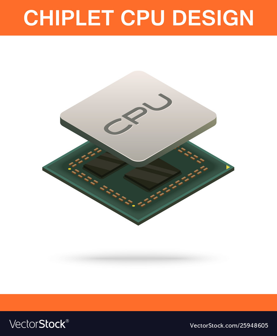 Realistic Chiplet CPU Isometric