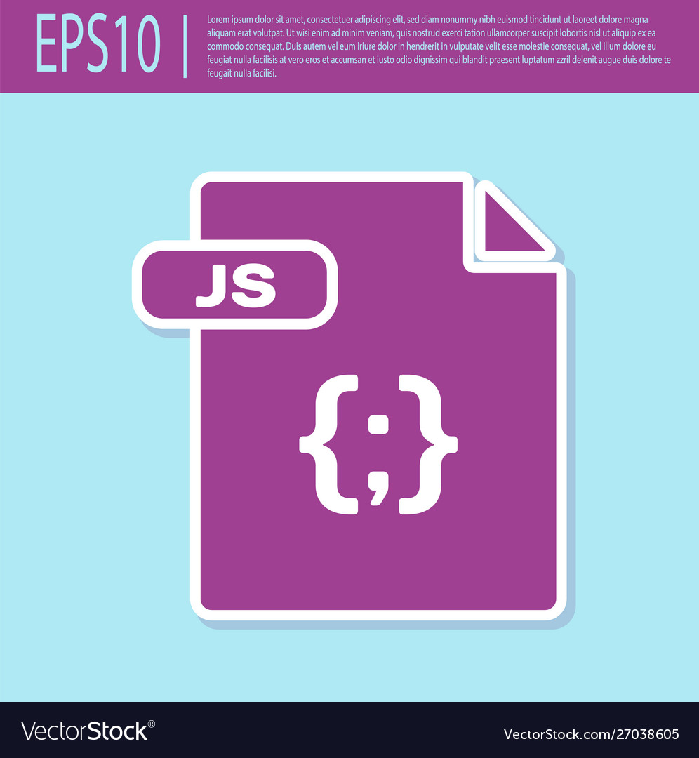 Retro purple js file document download button vector image Retro purple js file document download button