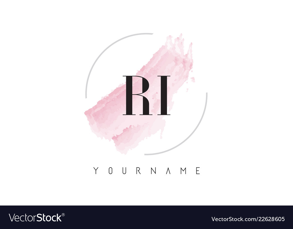 Ri r i watercolor letter logo design