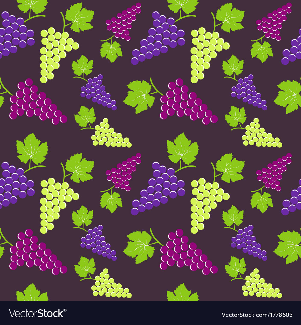 Seamless vintage background with bunch of grapes