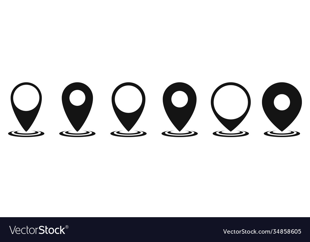Set location icons in flat style vector image Set location icons in flat style