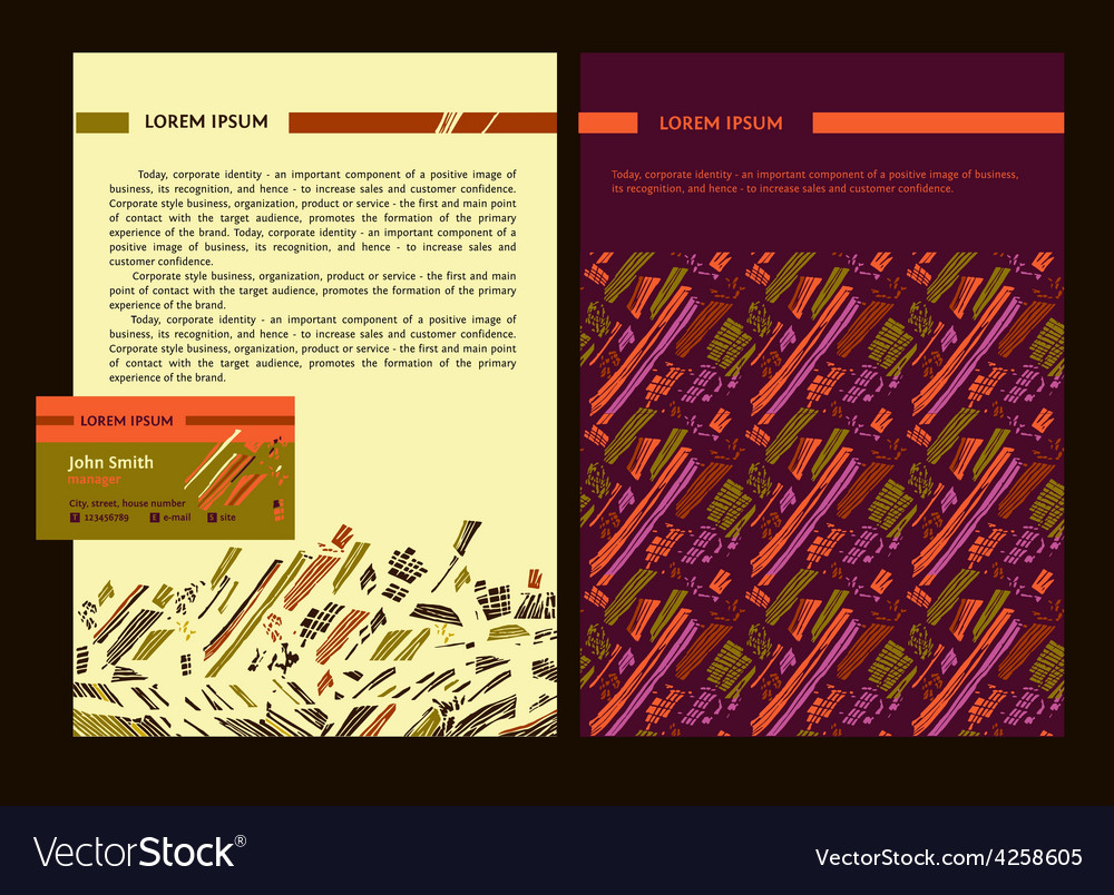 Set of templates for business documents