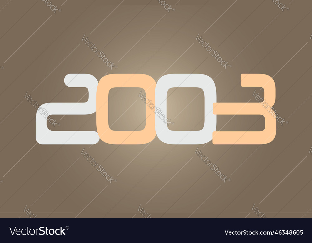 Year 2003 numeric typography text design vector image Year 2003 numeric typography text design