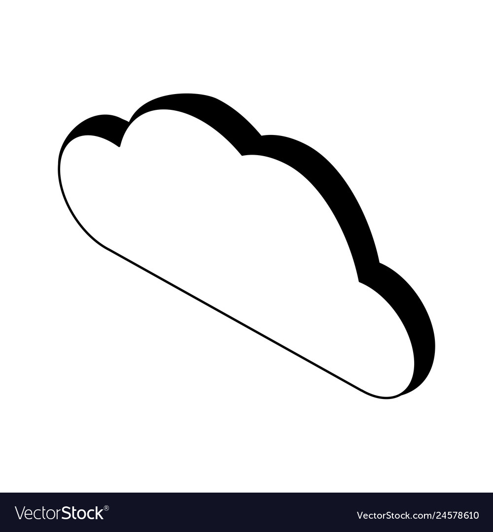 Cloud computing isometric symbol in black Vector Image Cloud computing isometric symbol in black