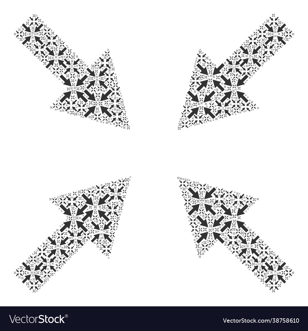 Komprimieren Pfeile Recursion Collage selbst Elemente vector image Komprimieren Pfeile Recursion Collage selbst Elemente