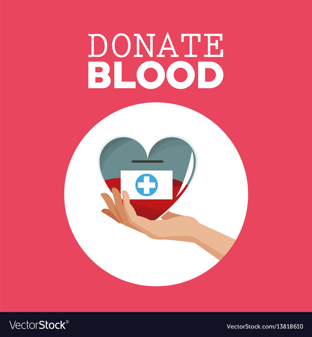 Donate blood hand holding heart care