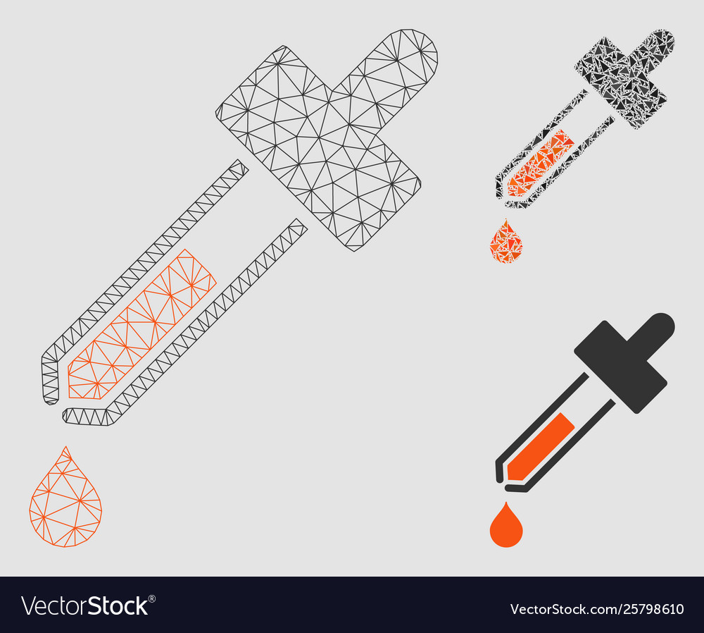 Dropper mesh 2d model and triangle mosaic