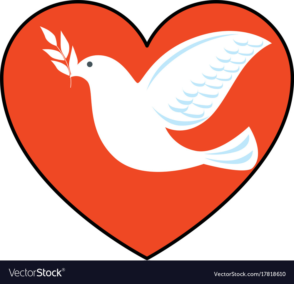 Heart with dove of peace icon Royalty Free Vector Image