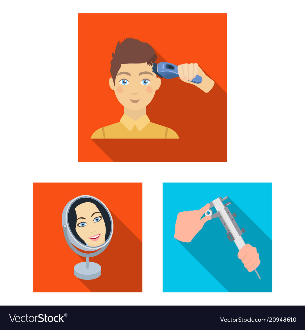 Manipulation by hands flat icons in set collection