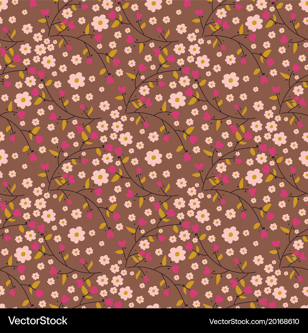 Nature flower seamless pattern Royalty Free Vector Image