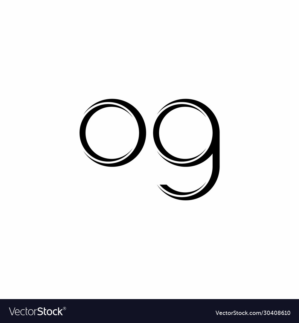 Og logo monogram with slice rounded modern design