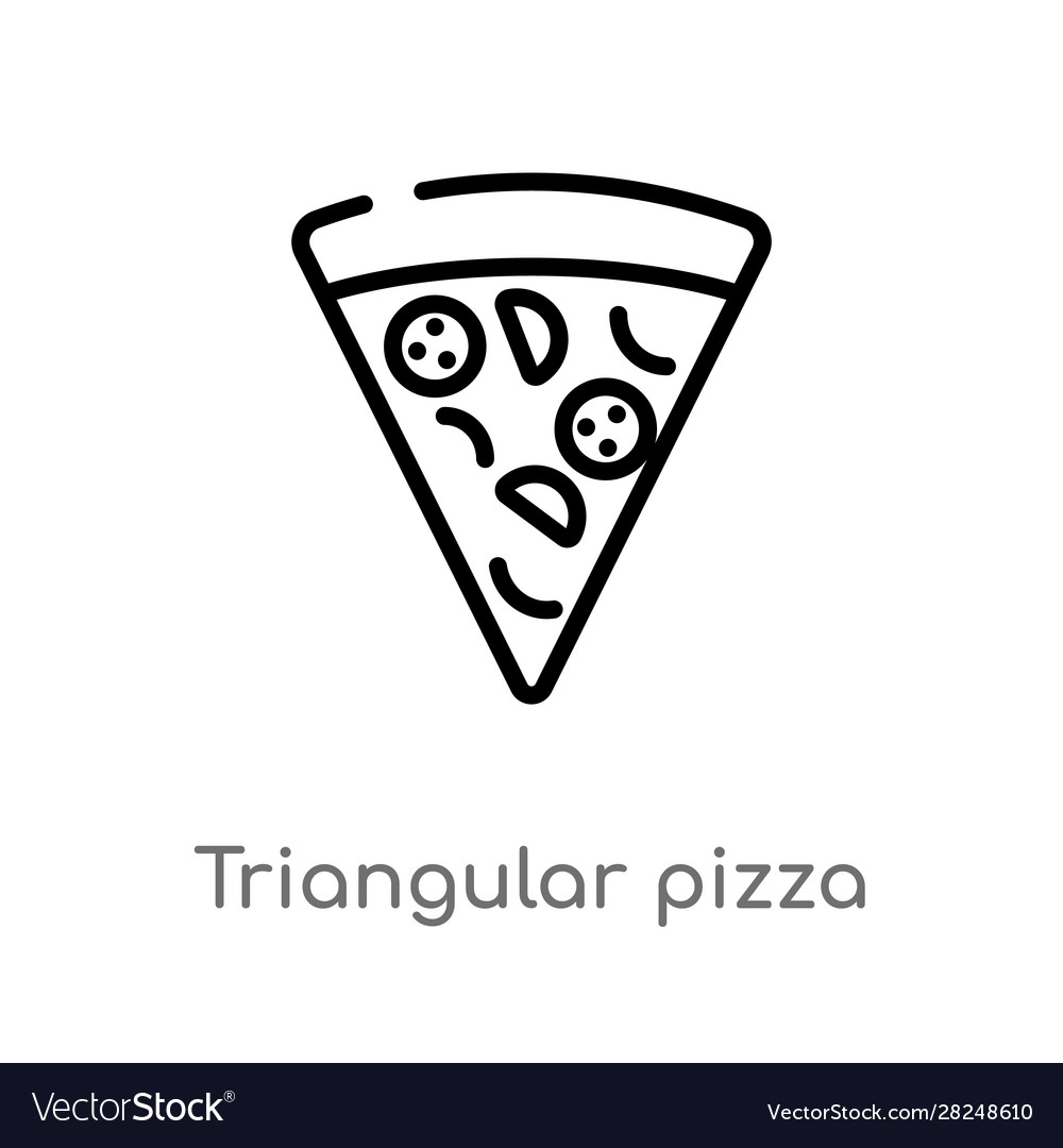 Outline triangular pizza slice icon isolated