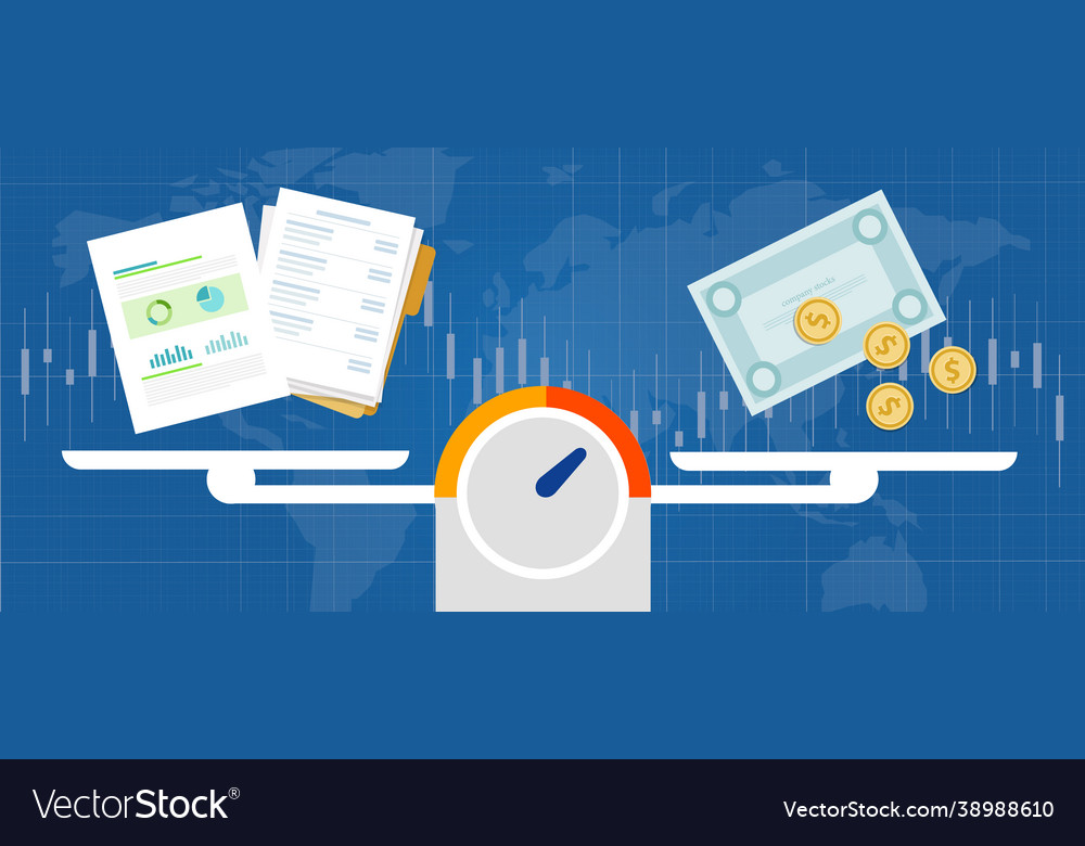 Price To Book Pb Ratio Ratio Compare Stock Vector Image