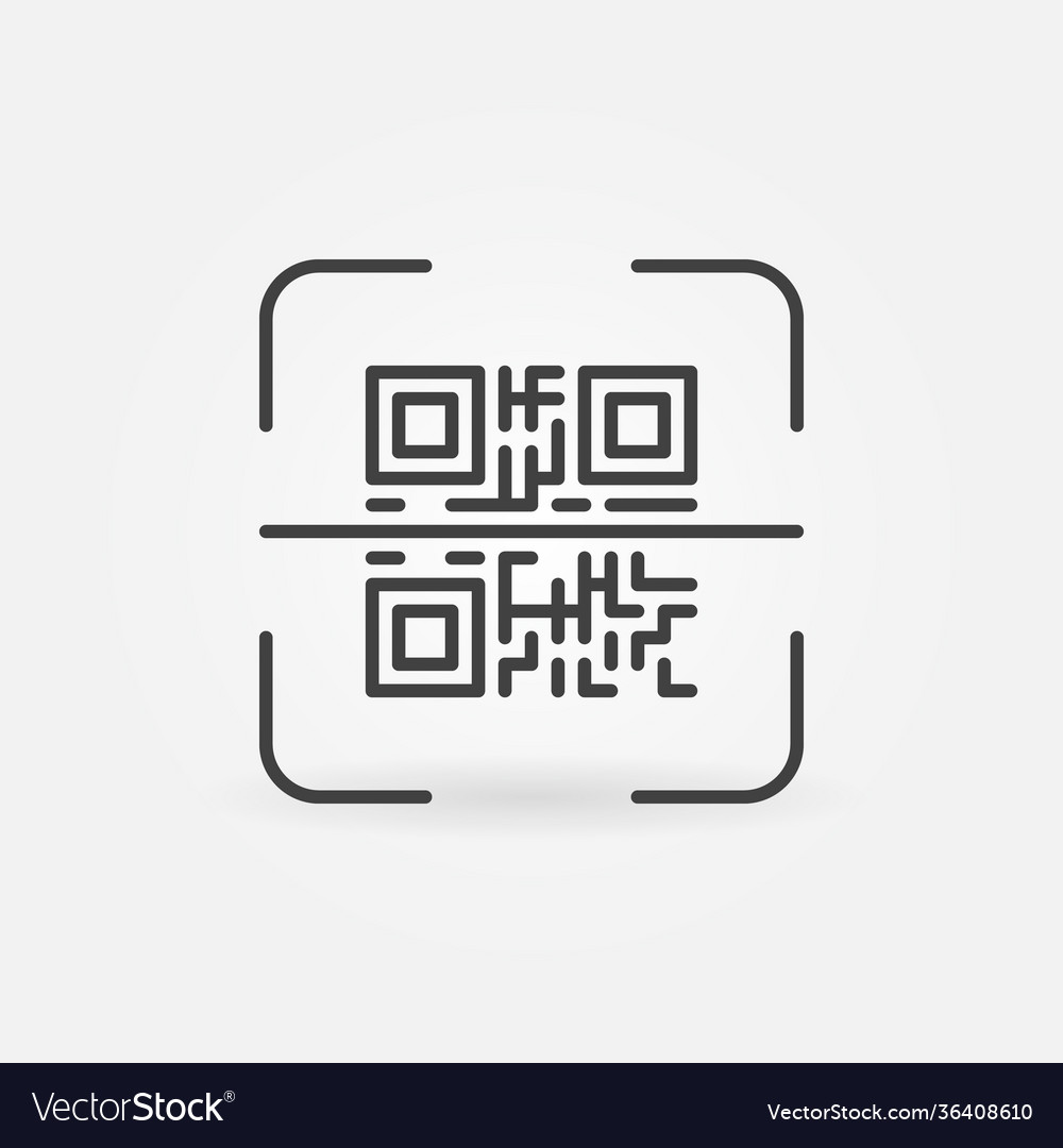 Qr code scan linear concept icon