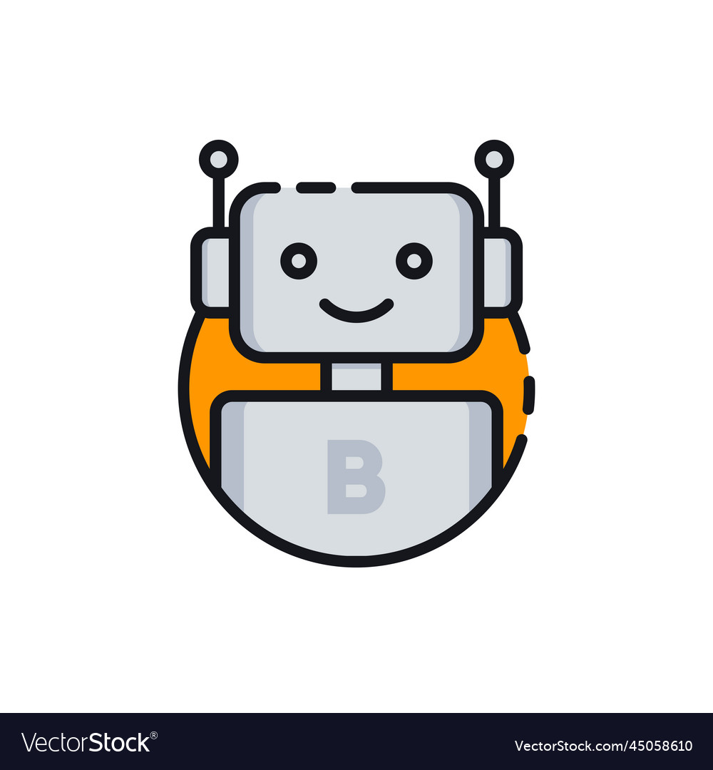 Robot line style icon vector image Robot line style icon
