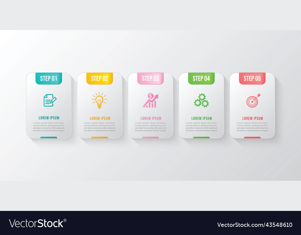 Timeline infographic design element and number vector image Timeline infographic design element and number