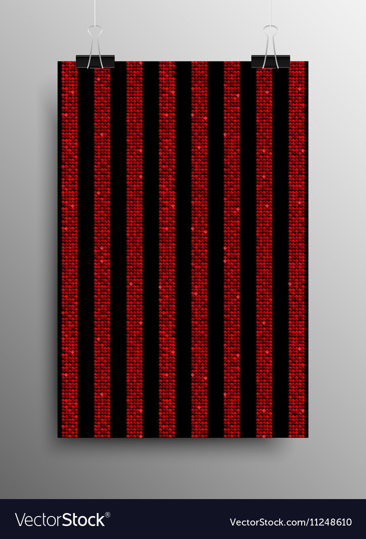 Vertical poster parallel red sequins lines