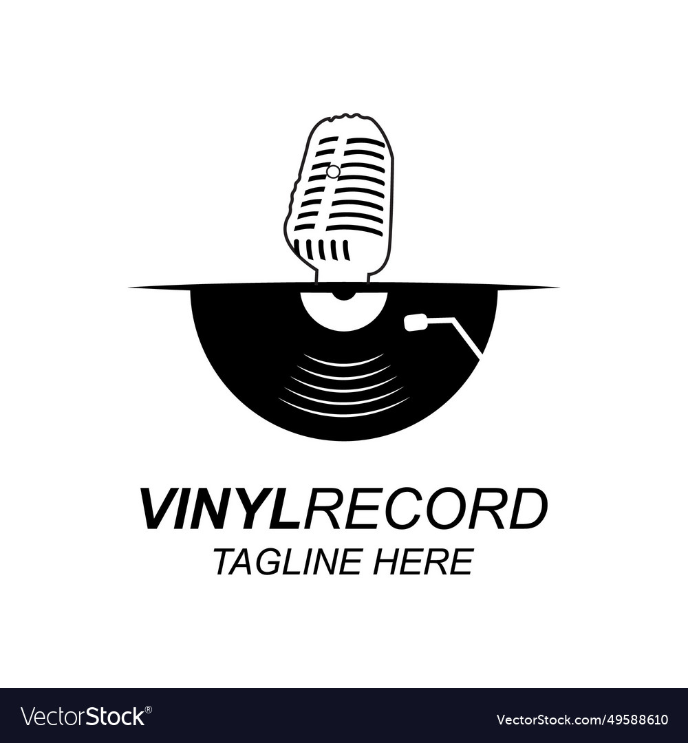 Vinyl disk record music logo design template