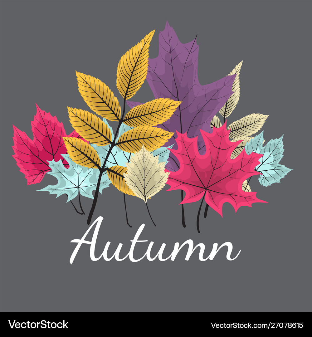 Abstract background with falling autumn leaves Vector Image