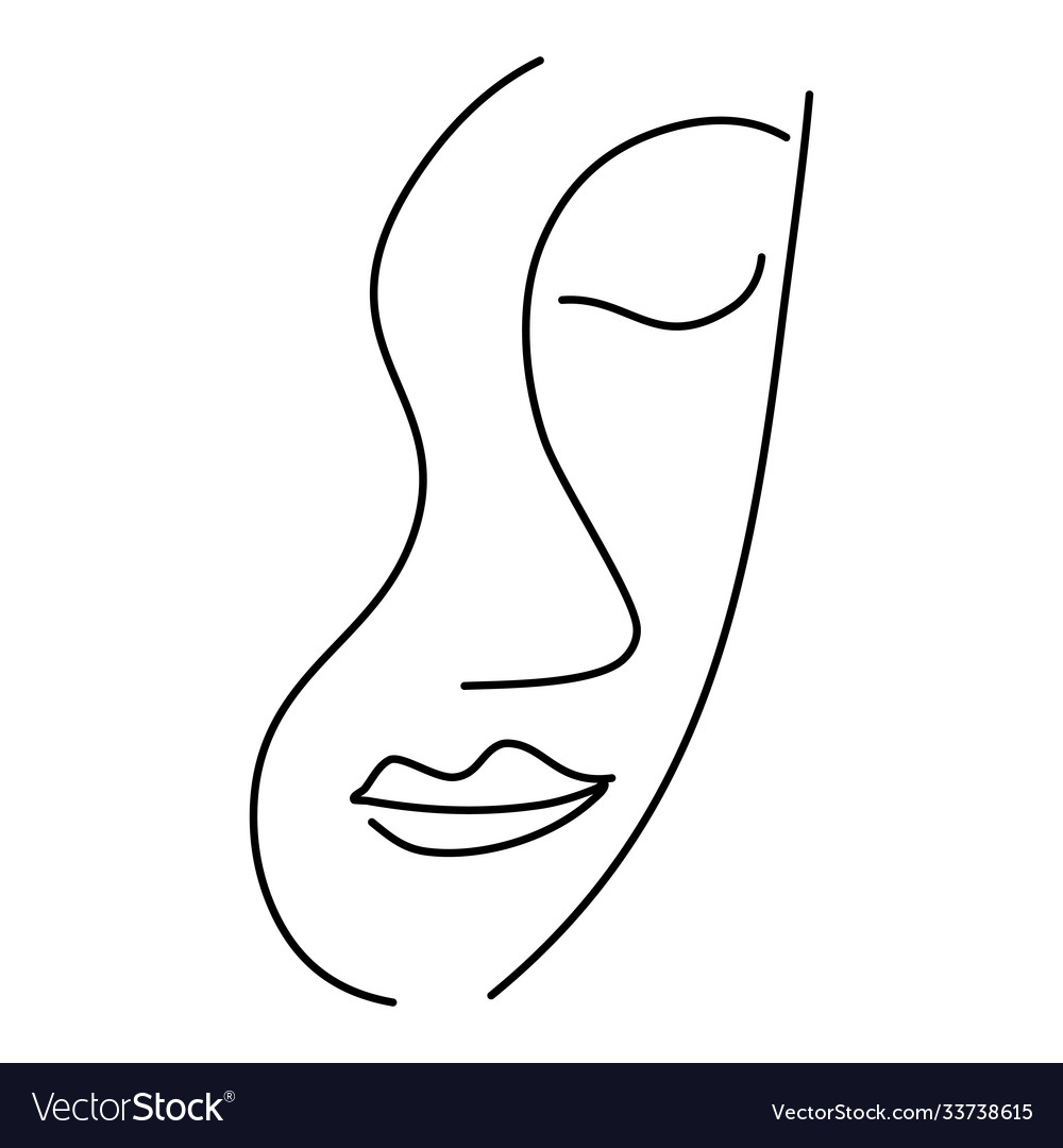 Abstract minimalistic continuous line drawing Vector Image