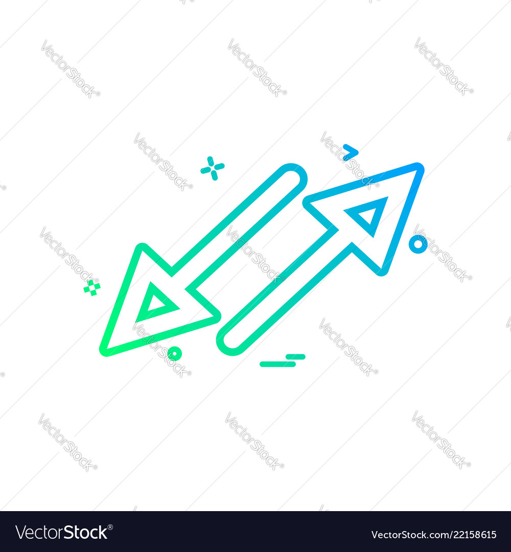 Arrow cross crossing parallel icon design vector image Arrow cross crossing parallel icon design