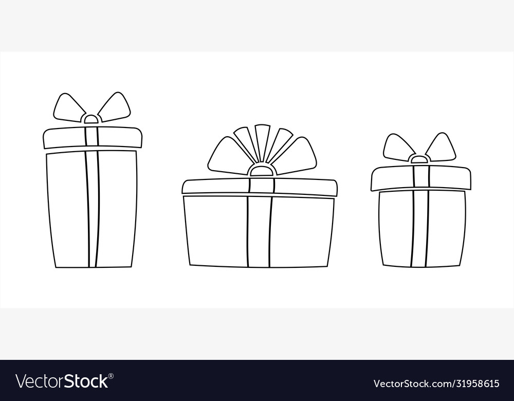 Boxes with gifts for birthday year Royalty Free Vector Image