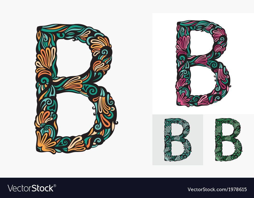 Colored floral font