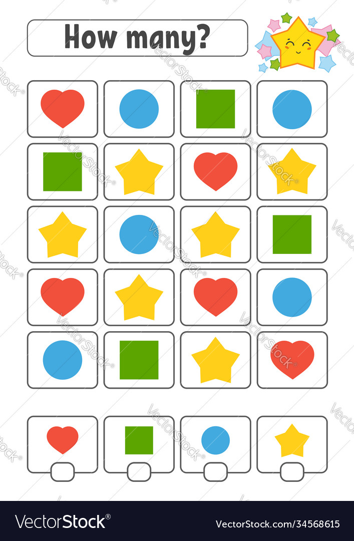 Counting game for children happy characters