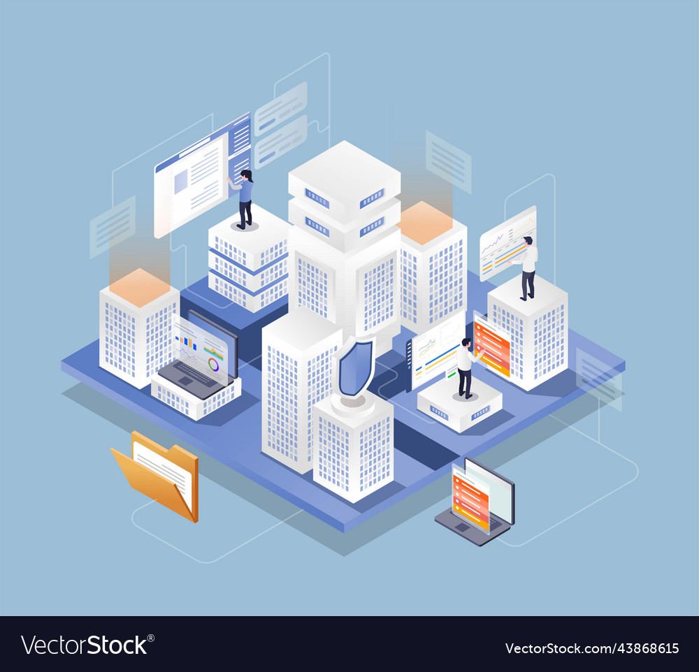 Creating more advanced technology Royalty Free Vector Image