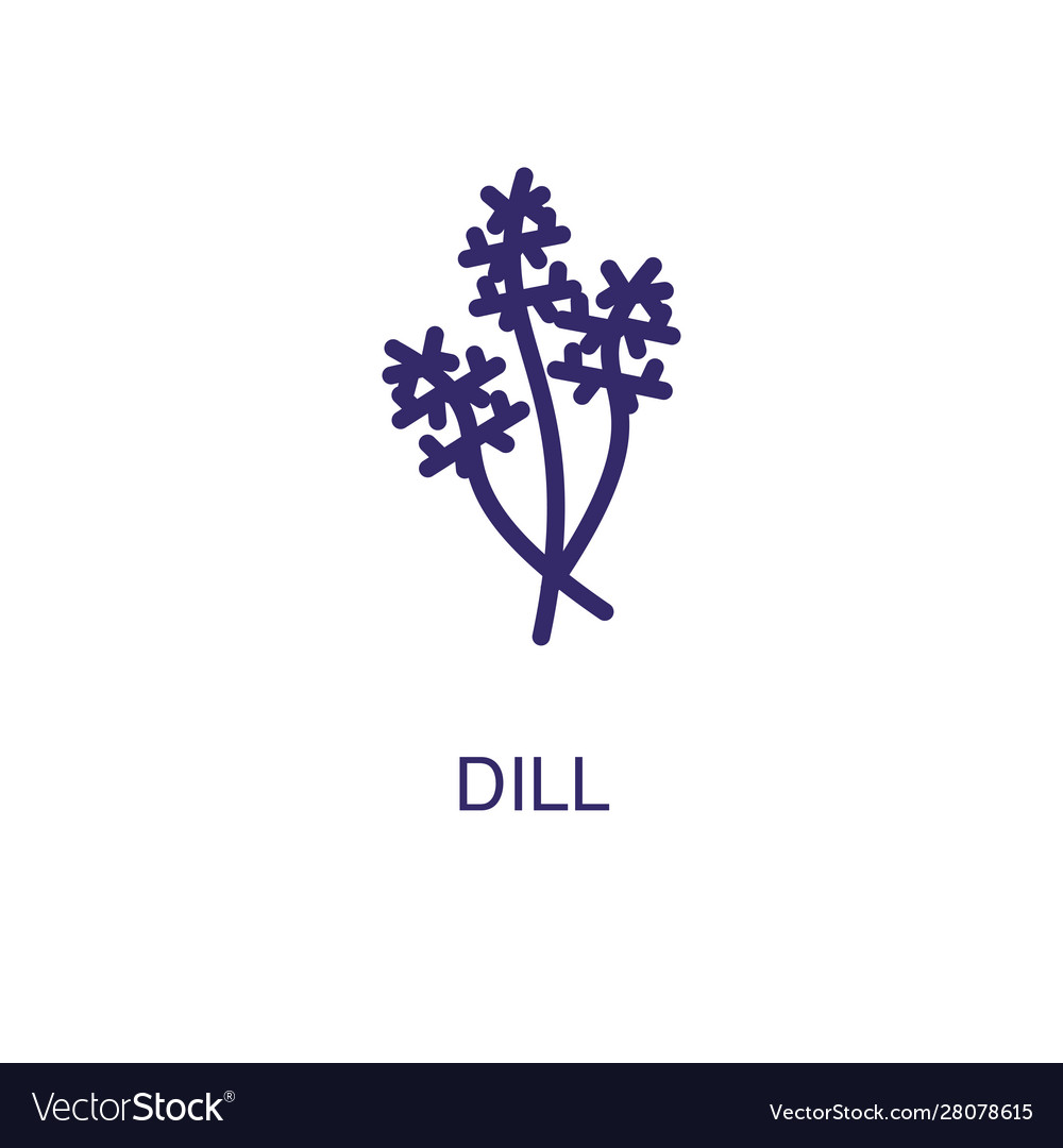 Dill element in flat simple style on white