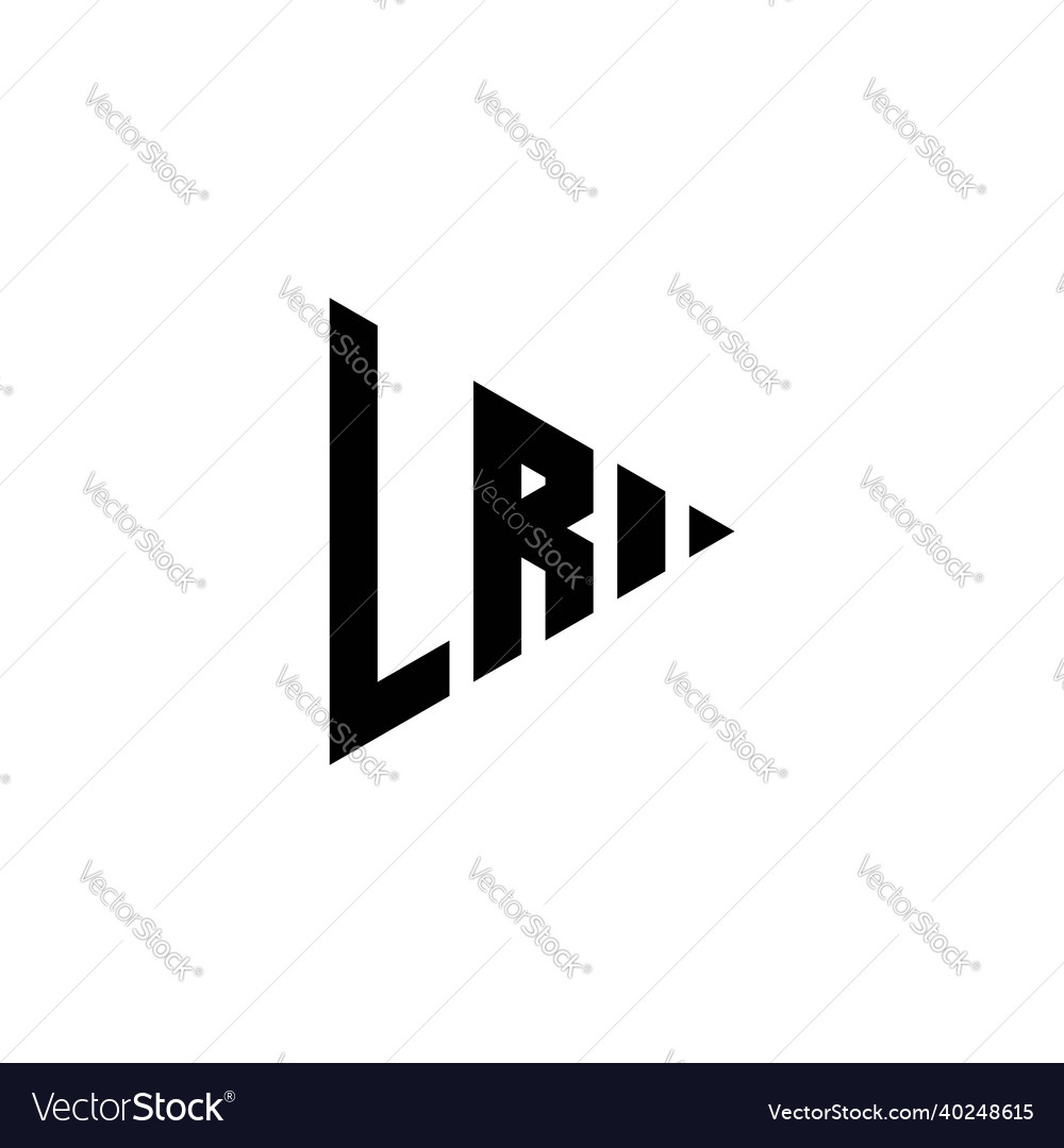 Lr logo monogram triangle shape play button