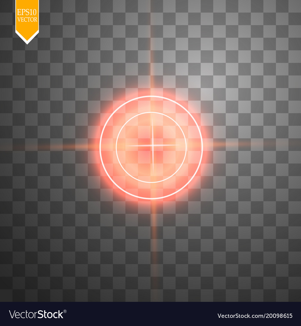 Neon red target isolated game interface element