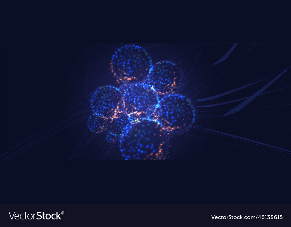 Neural network concept connected cells with links vector image Neural network concept connected cells with links