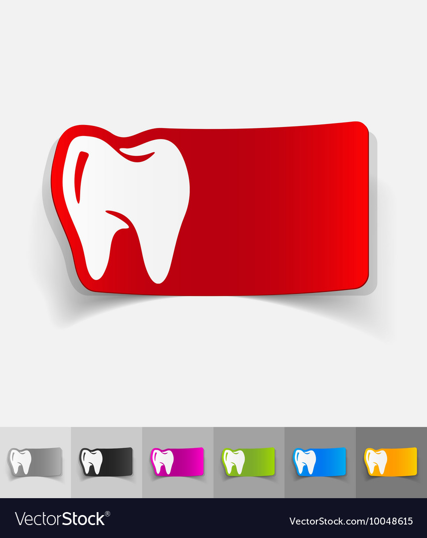 Realistic design element tooth