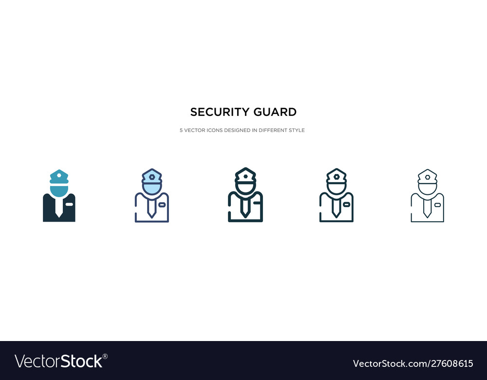 Security guard icon in different style two