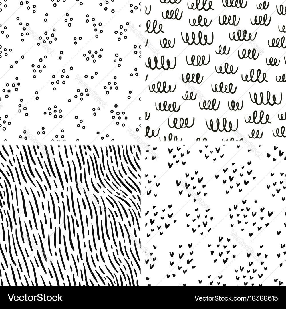 Set 4 abstract seamless patterns Royalty Free Vector Image