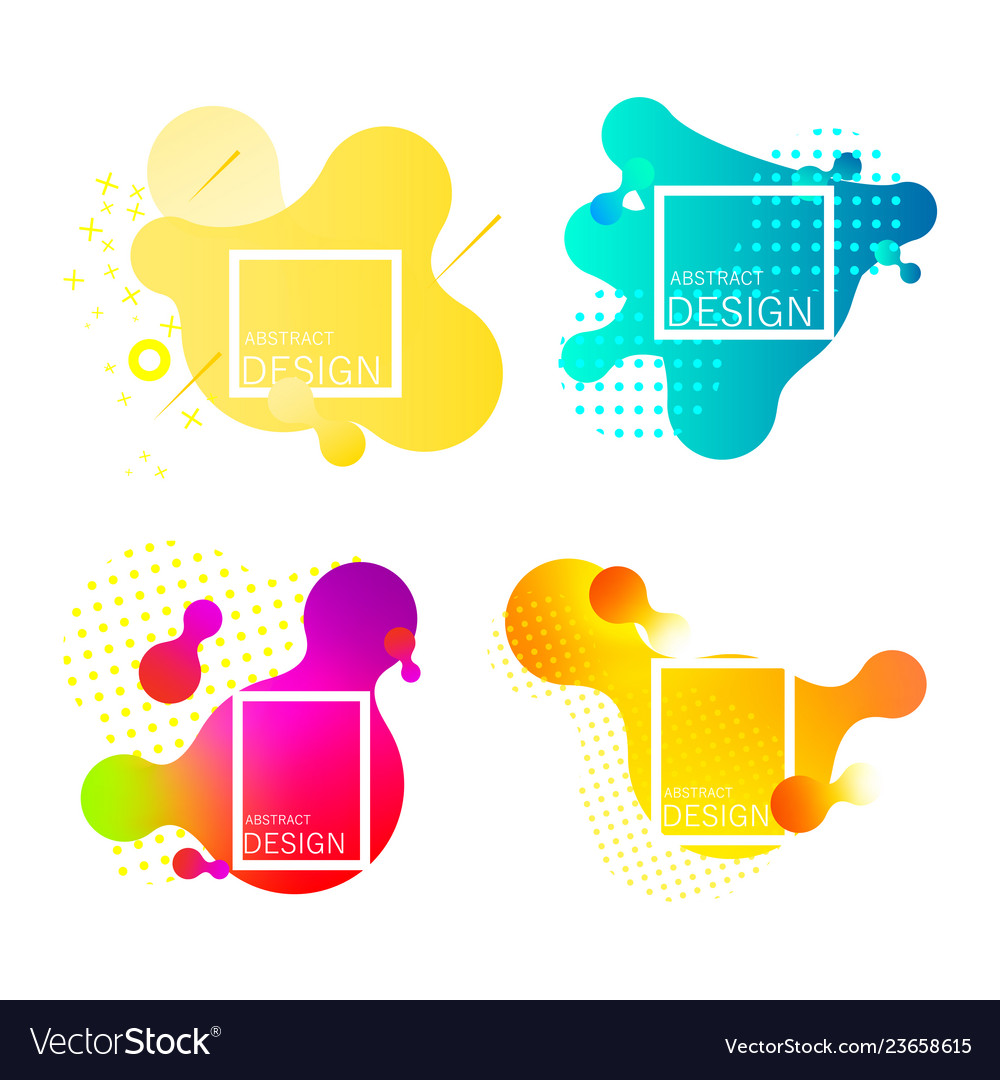 Set of colorful elements gradient abstract