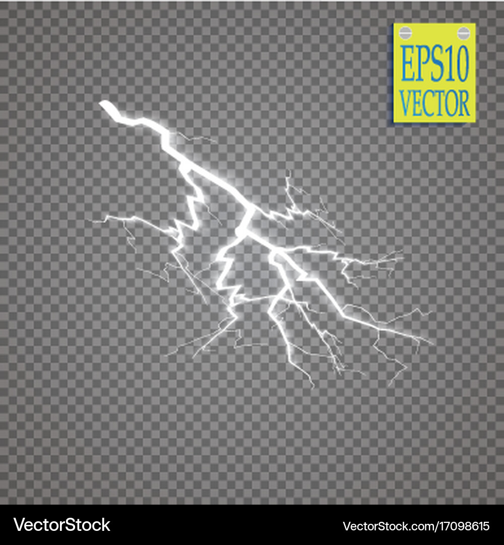 Set of lightnings thunder-storm and lightnings Vector Image