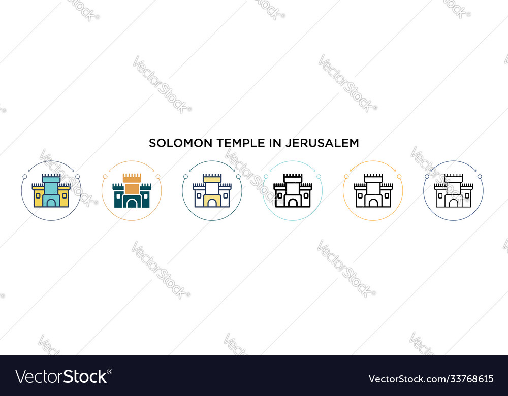 Solomon temple in jerusalem icon filled thin