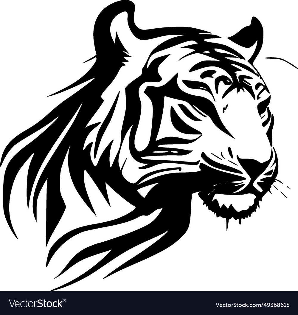 Tigers - black and white Royalty Free Vector Image