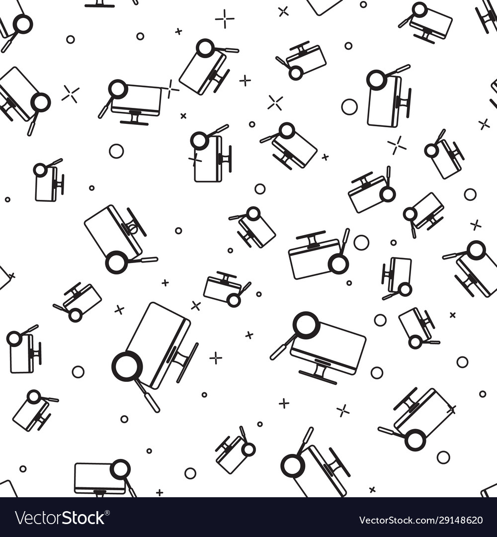 Black line computer monitor diagnostics icon vector image Black line computer monitor diagnostics icon