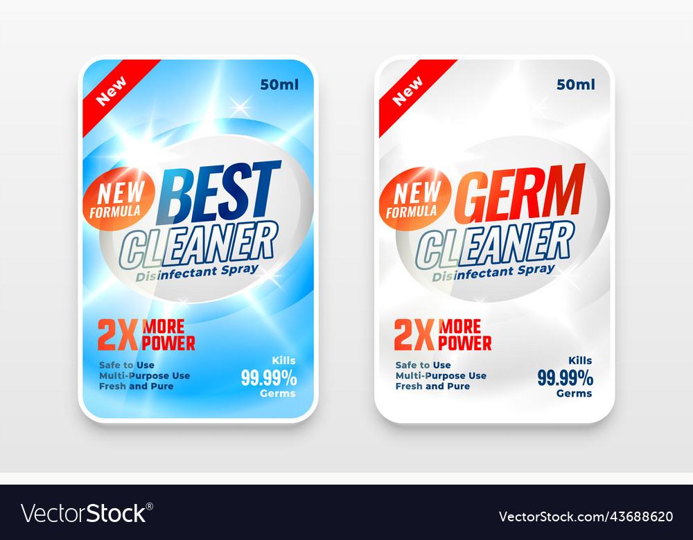Reinigungsmittel Etiketten Aufkleber für Produkt vector image Reinigungsmittel Etiketten Aufkleber für Produkt