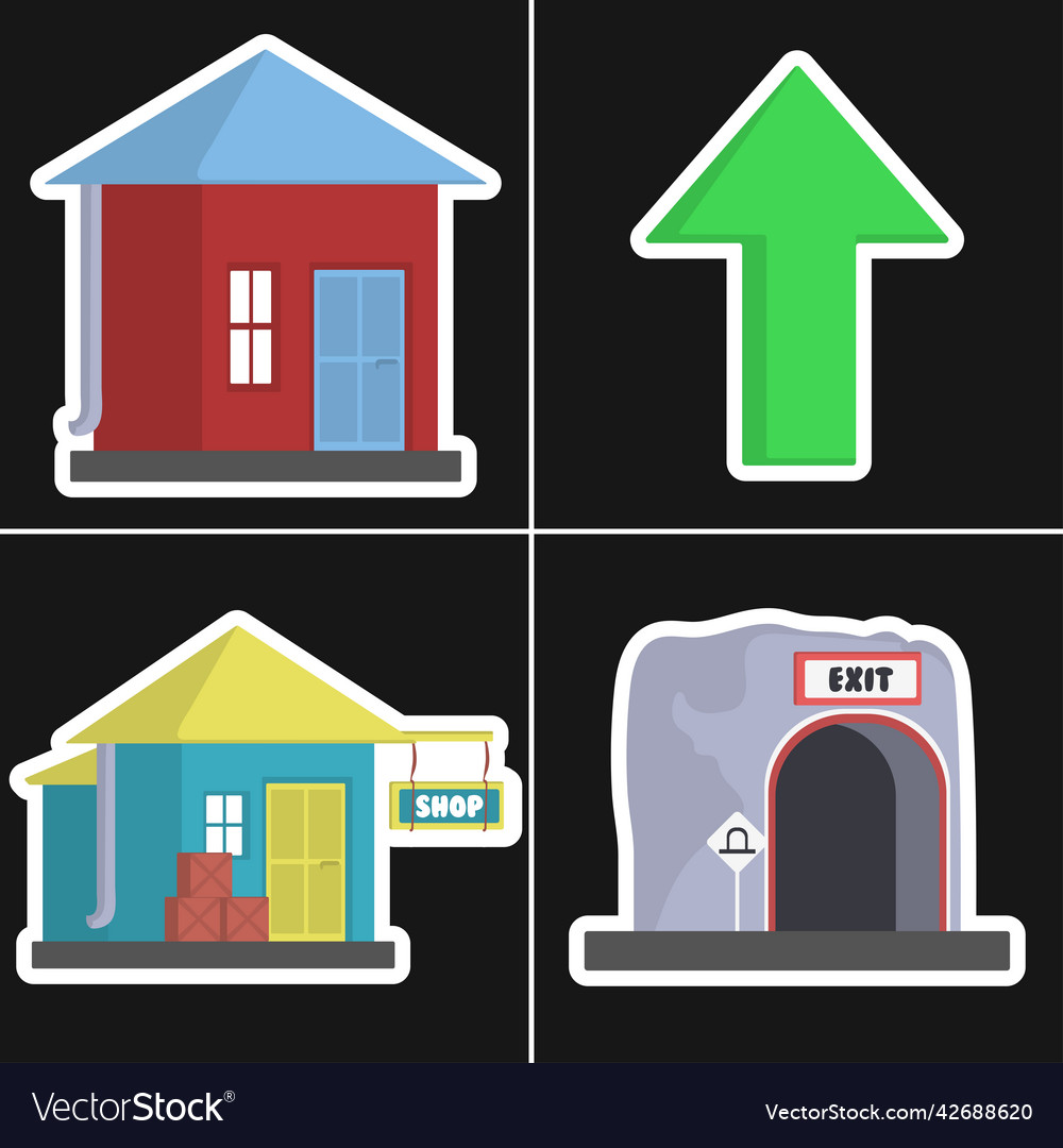 Game buttons set vector image Game buttons set