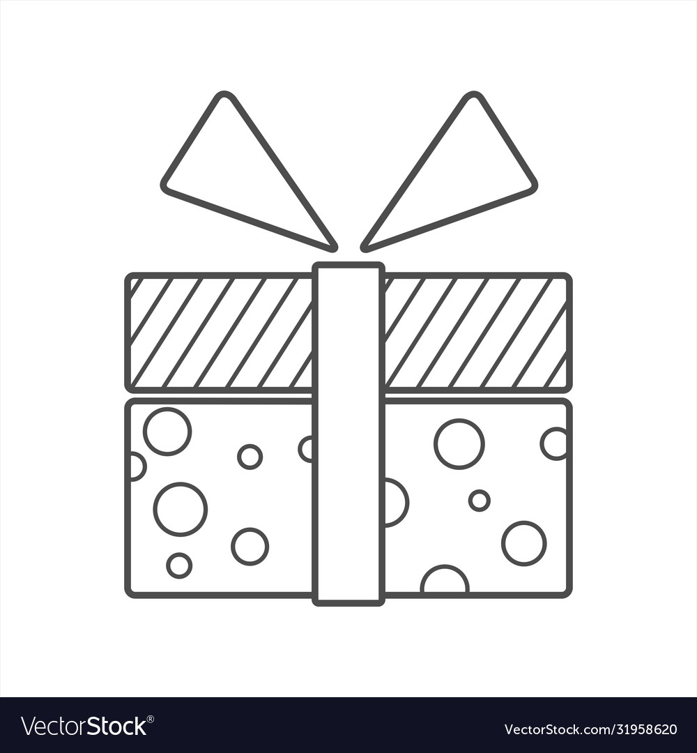 Gift box with ribbon and bow icon