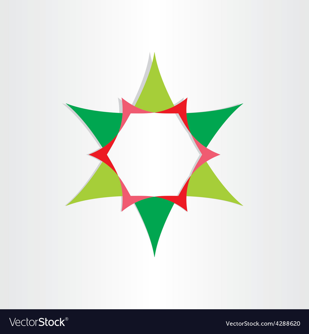 Green star with text box design element