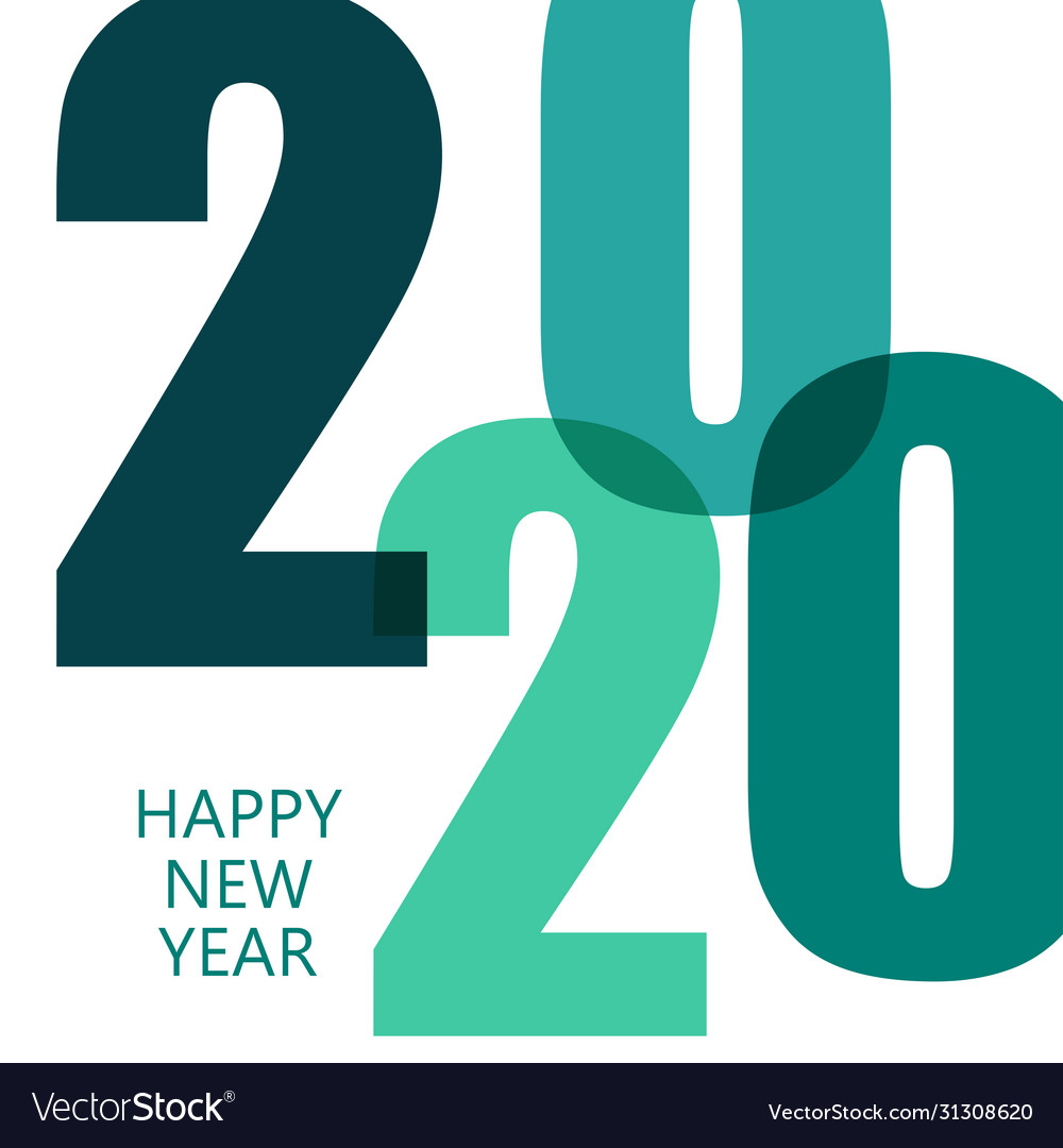 Happy new year 2020 design template modern