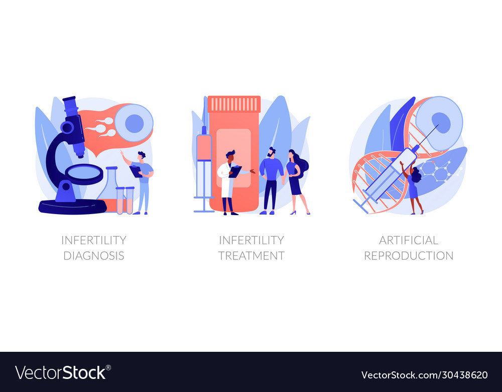 Infertility test and treatment concept vector image Infertility test and treatment concept